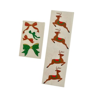 Stickers de Noël / Noël vintage / Scrapbooking / Journal indésirable / Papier éphémère / Créations vintage / Stickers rennes / Stickers girly