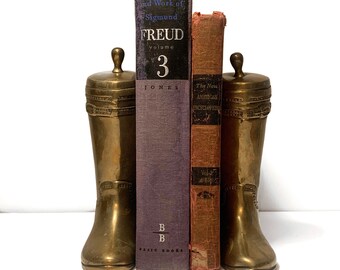 Riding Boot Brass Bookends | Vintage Bookends | Brass Vintage Paperweight | 1970s Decor | Equestrian Style | Horse Girls