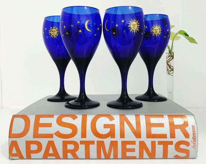 Celestial Wine Glasses Libbey Glassware 90s Style Friends Glasses