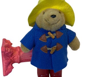 Vintage Paddington Bear Plush | Vintage Stuffed Animals | Vintage Stuffed Bear | Eden Toys | 1980s | Vintage Toys | London Souvenir | Boots