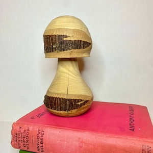 Vintage Wood Mushroom | Hand Carved | Wooden Mushroom | Mushroomcore | Vintage Knick Knacks | Vintage Decor | Fall Decor| Homemade Craft DIY