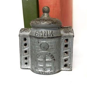 Antique Coin Bank | AC Williams | Building Bank | Metal Coin Bank| Cast Iron Bank | Piggy Bank | Vintage Toy | 1900s | Dome Bank | XMAS Gift