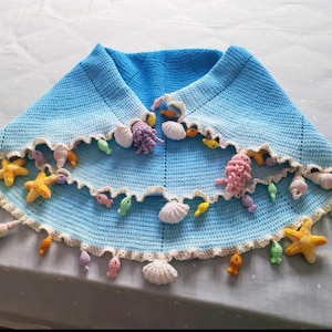 Creative Ocean Crochet Blanket ,3D Sea Animal Sofa Throw, Outdoor Shawl, Personalized Gift for Wedding, Baby Shower ,Parties and Home Décor