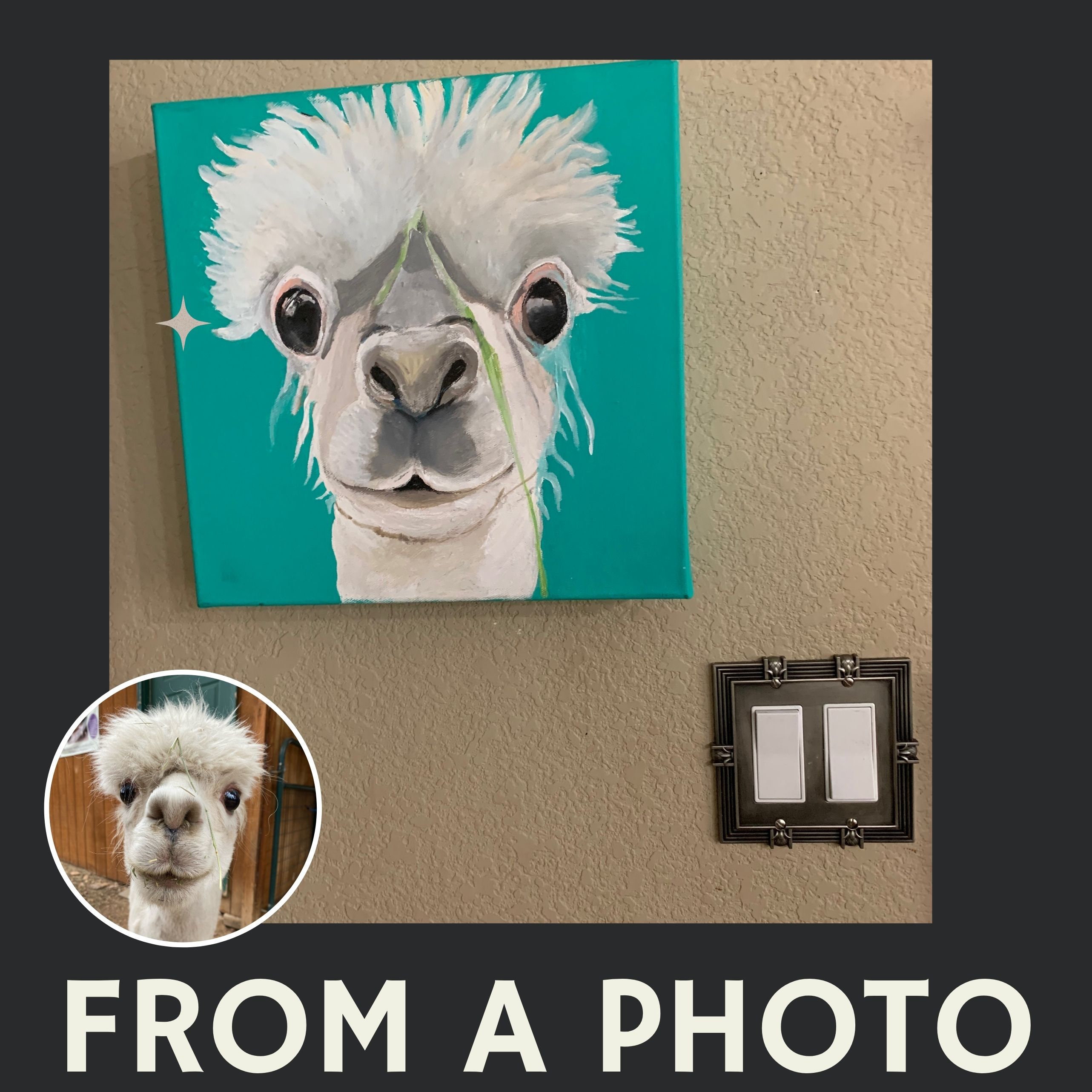 Custom Llama Painting Commission Personalized Llama Portrait From A