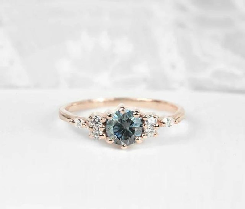 Teal Montana Sapphire Engagement Ring