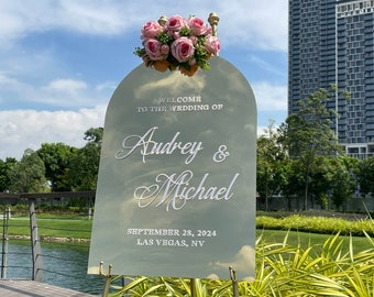 Gold Mirror Wedding Sign - Acrylic Wedding Welcome Sign - Engagement Party Sign - Arch Wedding Sign - Anniversary Sign - Bridal Party Sign