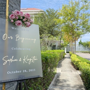 Welcome to Our Beginning Wedding Signage - Acrylic Wedding Reception Sign - Wedding Decorations