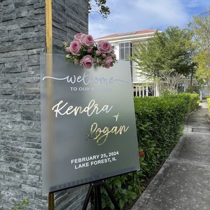 Acrylic Wedding Welcome Sign - Frosted Acrylic Wedding Sign - Acrylic Welcome Sign - Custom Wedding Sign
