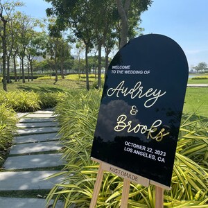 Arch Acrylic Sign - Black Acrylic Wedding Sign - Acrylic Wedding Welcome Sign - Acrylic Welcome Sign - 3D Acrylic Sign