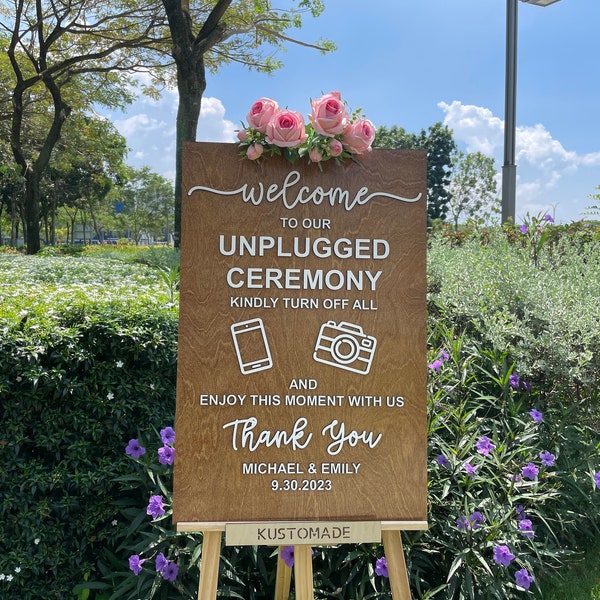 Unplugged Zeremonie Schild - Unplugged Hochzeitsschild - Keine Telefone und Kamera Hochzeitsschild