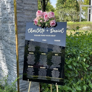 Plan de table de mariage en acrylique - Plan de table de mariage - Plan de table numéro de table - Veuillez trouver votre place