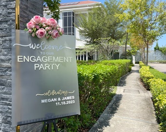 Acrylic Engagement Party Welcome Sign - Engagement Party Decorations