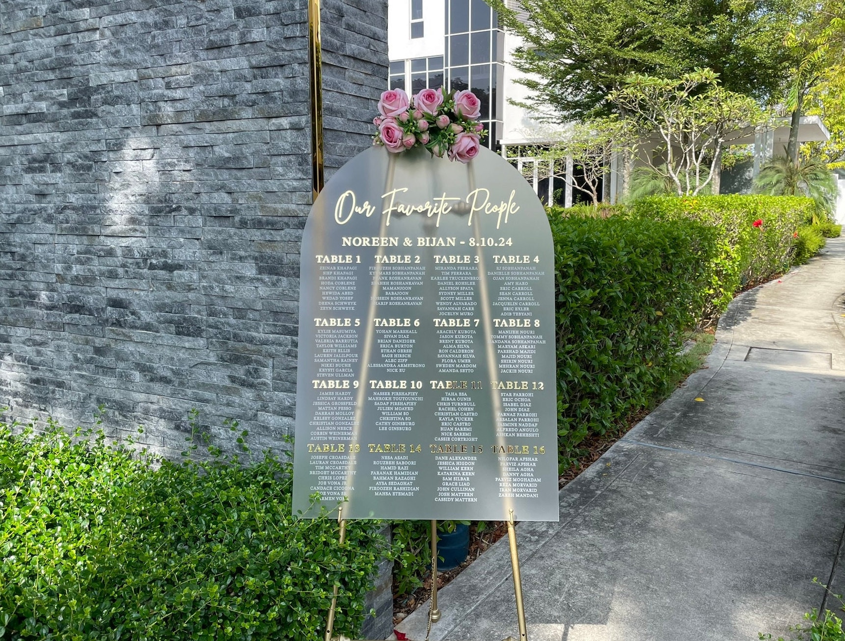 Sitzplan für die Hochzeit – Acryl-Sitzplan – Tisch-Sitzplan – Alphabetischer Sitzplan – Sitzplanschild