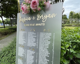Acrylic Wedding Seating Chart - Table Seating Chart - Alphabetical Seating Chart - Find Your Seat