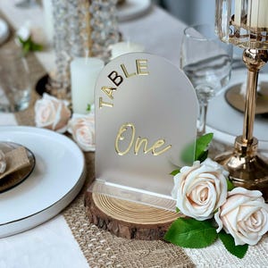 Frosted Acrylic Wedding Table Numbers - Arch Table Numbers - Wedding Table Decor - Wedding Table Signs - Wedding Signage
