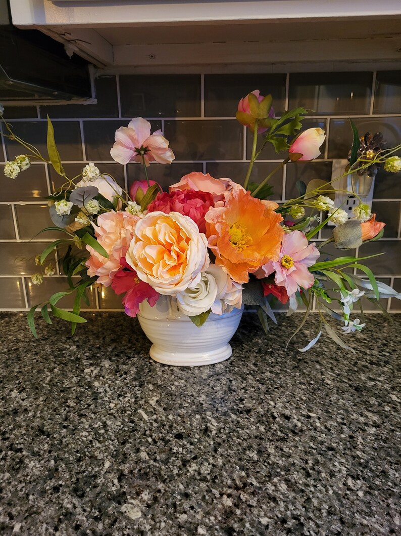 Silk Modern Floral Arrangement Etsy