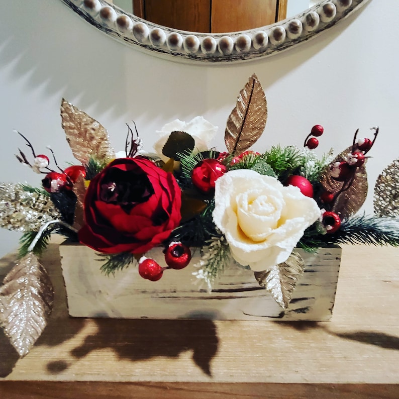 Silk Modern Christmas Centerpiece Etsy