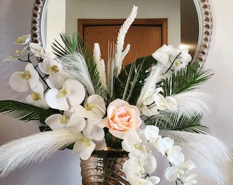 Silk Modern Tropical Boho Arrangement Boho Wedding Arrangement Wedding Centerpiece Tropical Centerpiece Event Decor Reception Decor Gift