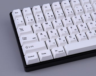 Minimalist White Japanese Style Keycaps 135 Keys PBT Cherry Profile MX Stem for Mechanical Gaming Keyboard