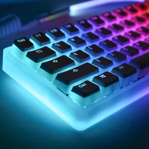 129 Keys Pudding Backlit Keycap Set PBT Keycaps OEM Profile Custom Keycaps Colorful Keycaps Cute Keycaps for Mechanical Gaming Keyboard