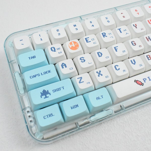 Pixel Fight koreanische / englische Themen PBT-Tastenkappen 124 Tasten XDA Profil Cherry MX Stem für mechanische Gaming-Tastatur