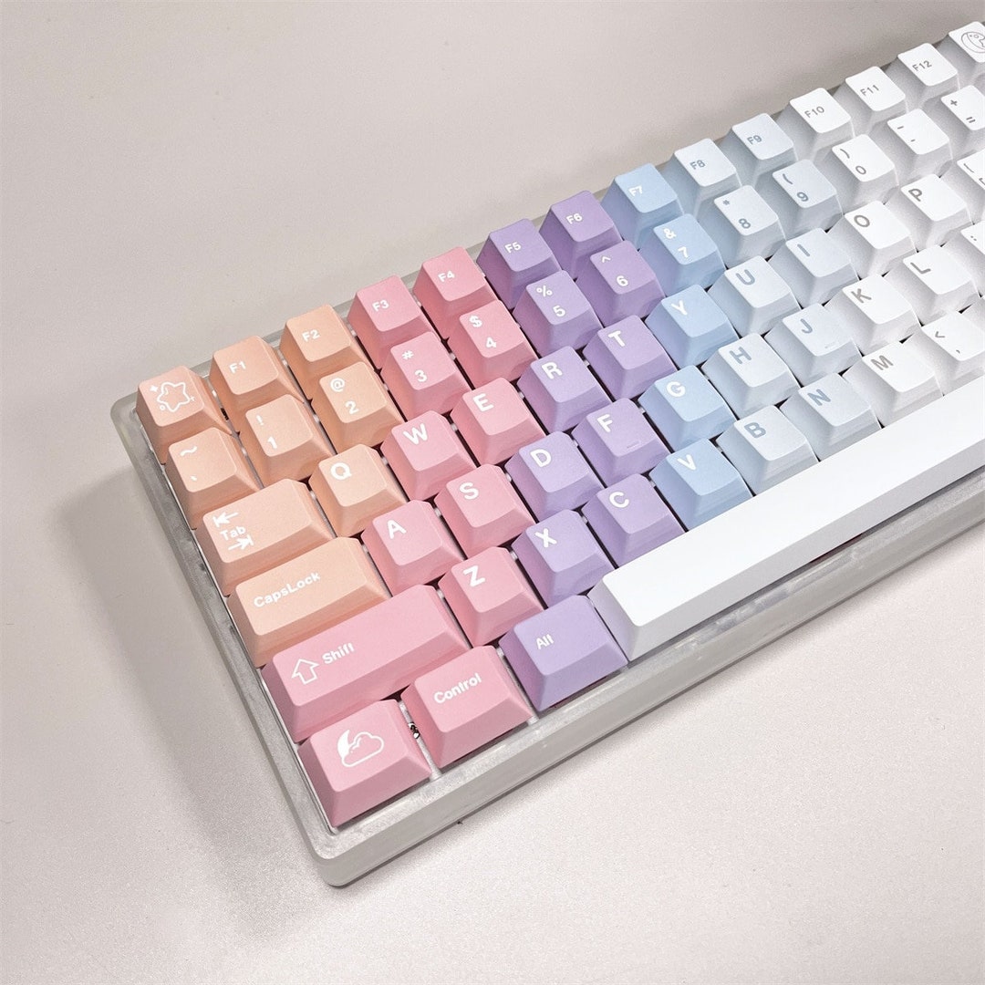 Keyboard Key Stem Design Pastel Dreams Themed Keycaps Anime 144 Keys PBT Cherry MX Stem for ...