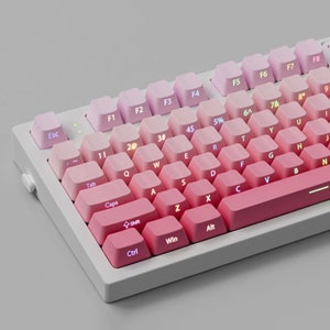 Gradient Multiple Color Keycap Set, Shine Through, 135 Keys, Backlit and Side Print, Cherry Profile, PBT for Cherry MX Switch