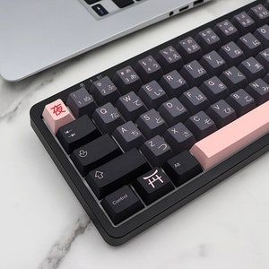 Pink Fuji PBT Keycap 136/148 Keys Personalized Japanese/English keycaps for Mechanical Keyboard Cherry Profile