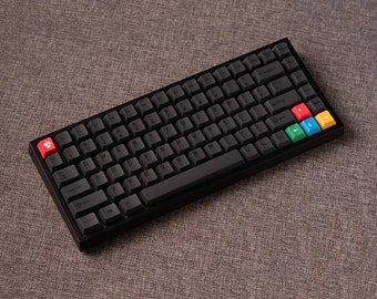 Dark Black PBT Keycaps 122 Keys Cherry Profile for Cherry MX Stem Mechanical Keyboards