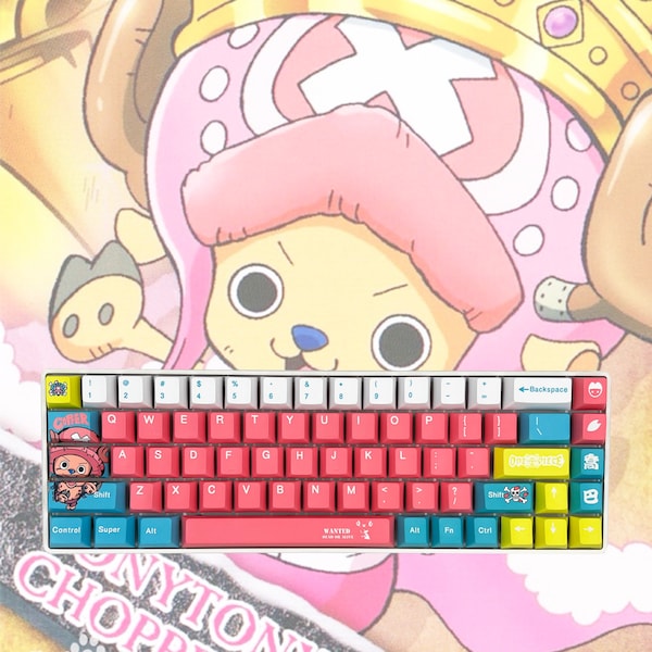 Chopper One Piece Keycaps à thème 108/142 touches PBT Anime Cartoon Cherry MX Stem pour clavier de jeu mécanique