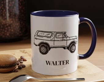 Personalized Truck Coffee Mug: Vintage Style Gift for Car Enthusiast