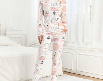 Piżama z motywem Pisma Świętego – Pastel Coquette Faith PJs