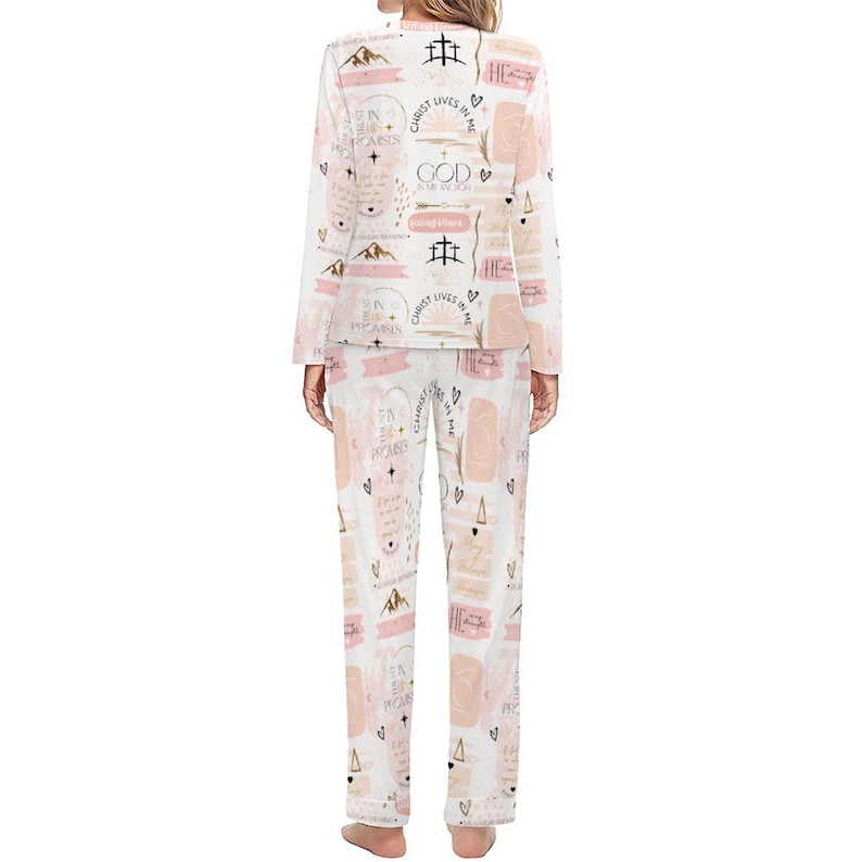 Pijama con textos bíblicos cristianos – Pastel Coquette Faith PJs imagen 3