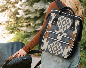 Western style Multi-Pocket Diaper Backpack for baby, baby shower gifts