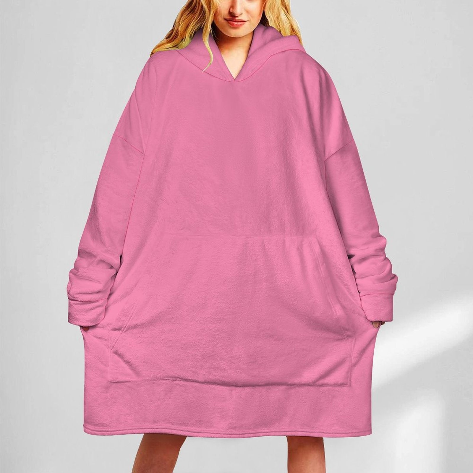 Flannel Snuggie Wearable Blanket Oversized Hoodie Pink Cozy Sweater Blanket for Indoor Lounging Winter Warmth Etsy