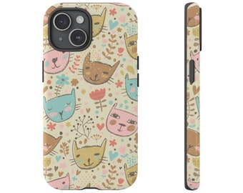 Cat Phone Case, Tough Phone Cover for iPhone Samsung, Durable & Stylish Cat Lovers Gift