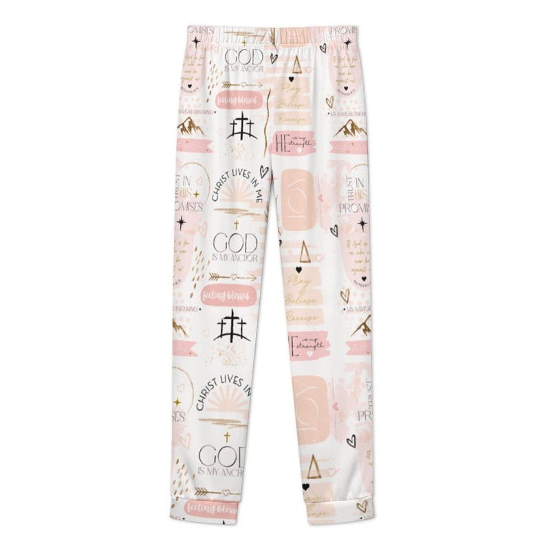 Pijama con textos bíblicos cristianos – Pastel Coquette Faith PJs imagen 5