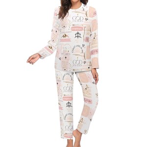 Pijama con textos bíblicos cristianos – Pastel Coquette Faith PJs imagen 6