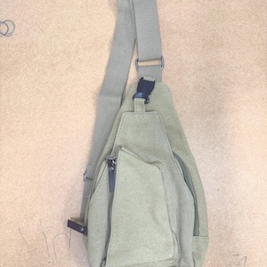 Stevige canvas schoudertas in vintage stijl, crossbodytas