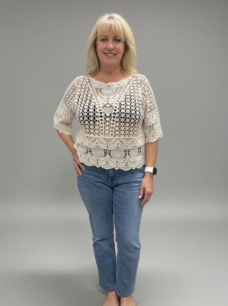 Crochet Open Knit Crop Top Etsy