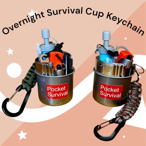 Overnight Survival Cup Keychain for Boy Scout Girl Scout Graduation Gift Tools Hiking Gadget Stocking Stuffer Party Favor Gift