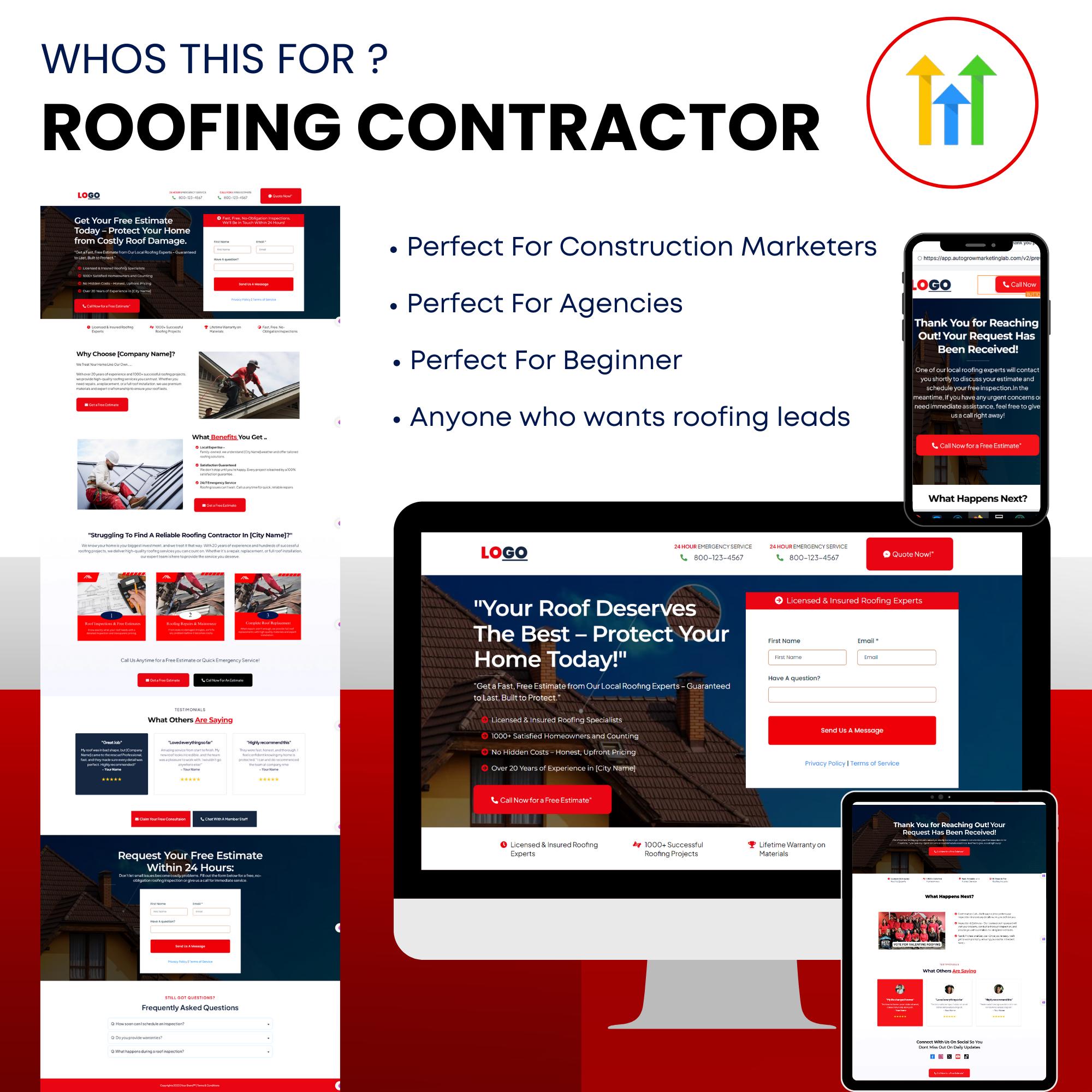 Roofing Contractor Funnel | Go High Level | Done-For-You  | 3-Day Email Sequence | Auto-responder | Lead Generation | Gohighlevel Funnel