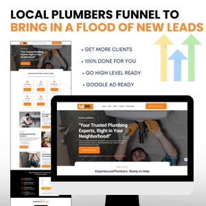 Plumbing Funnel | GoHighLevel | 2-Step Sales Funnel | Done For You GoHighLevel | Construction | GoHighLevel Template | Small Business | GHL