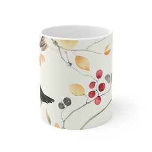 Coffee Mug with birds simple and nice