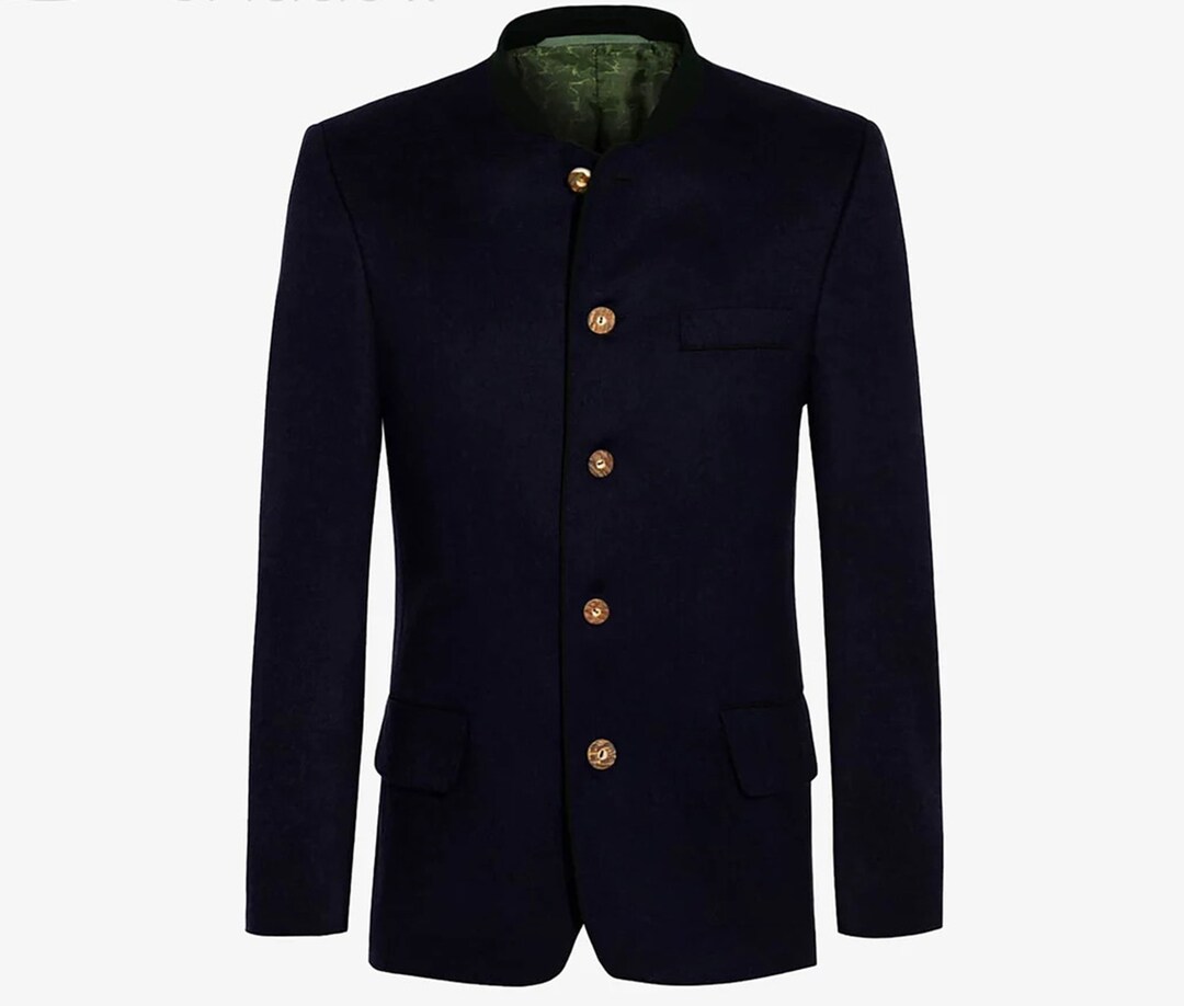 Bavarian Classic Alpine Navy Wool Jacket