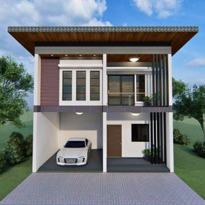 8 x 10 meter modelwoning plattegrond ontwerp | Huis met twee verdiepingen | Alleen modern huisontwerp | Digitale download