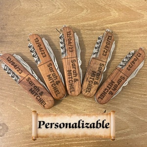Personalisiertes Multi-Tool Hochzeit Datum Geschenk, Laser gravierter Flaschenöffner, Dienstprogramm Schlüsselbund, Trauzeugen Geschenke, Trauzeuge Geschenk, Schweizer Messer Geschenk