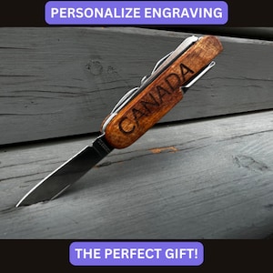 Regalo multiherramienta personalizado, texto personalizado grabado, cuchillo de bolsillo personalizado, destornillador, multiherramienta de madera, regalo de papá, regalo de abuelo, regalo de jefe
