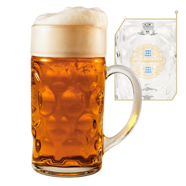 Oktoberfest Beer Mug (Beer Stein) - 1 Liter - 34 OZ