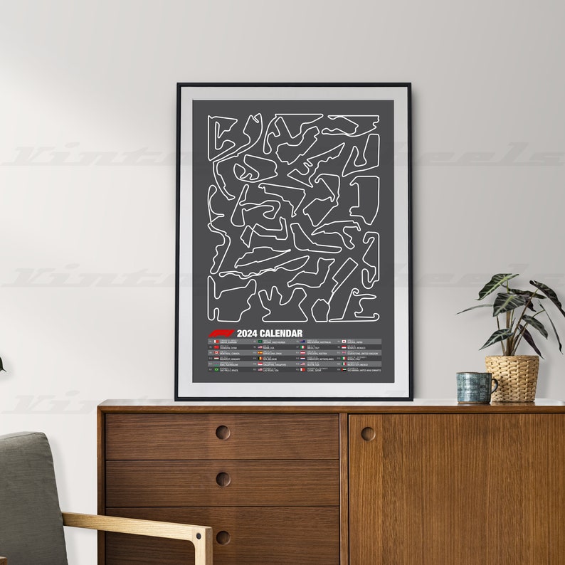 F1 2024 Calendar Poster F1 Circuits Poster F1 Poster Gift Etsy